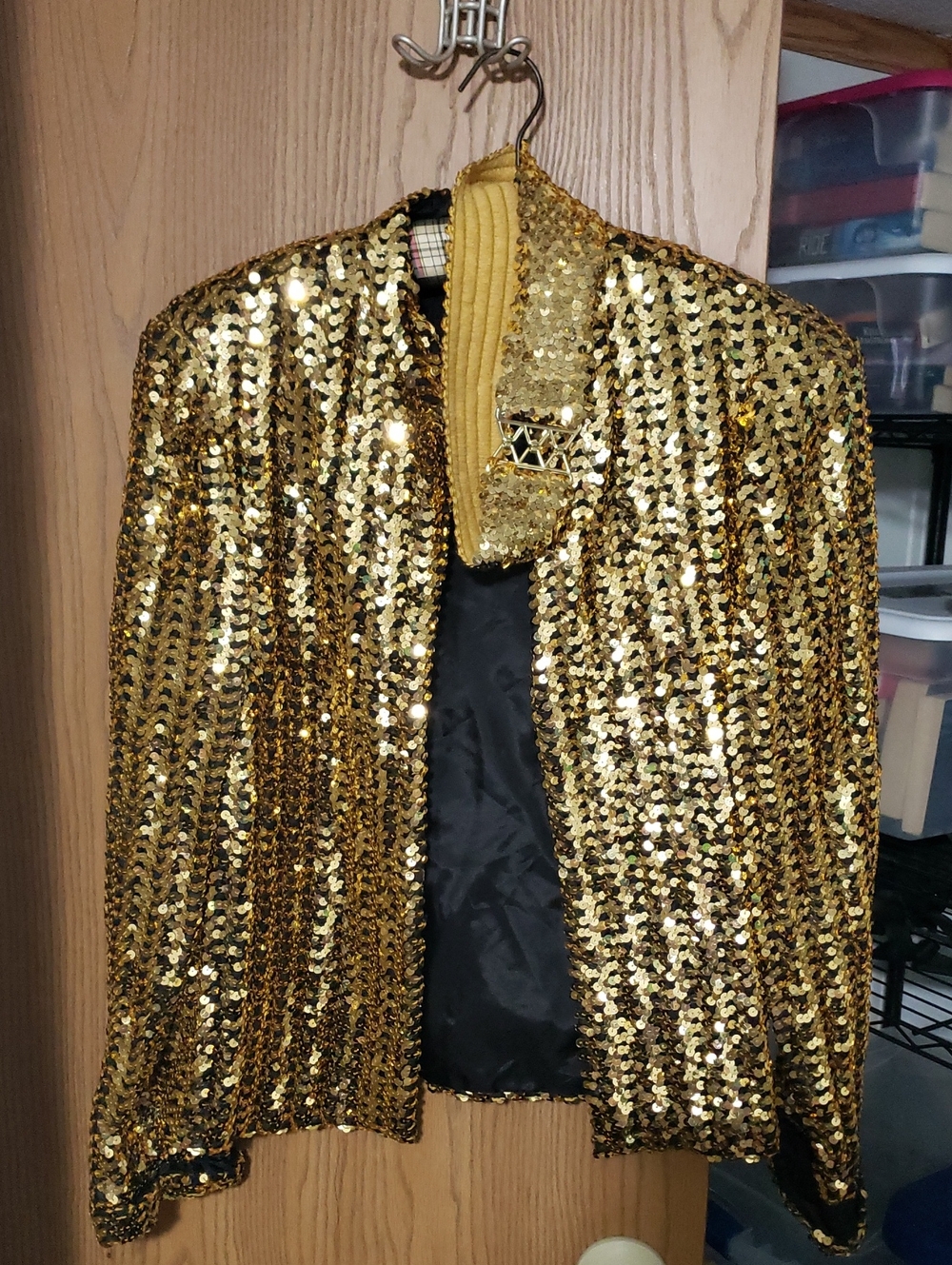 Gold Sequin Women's Jacket - Sparkling Evening Coat